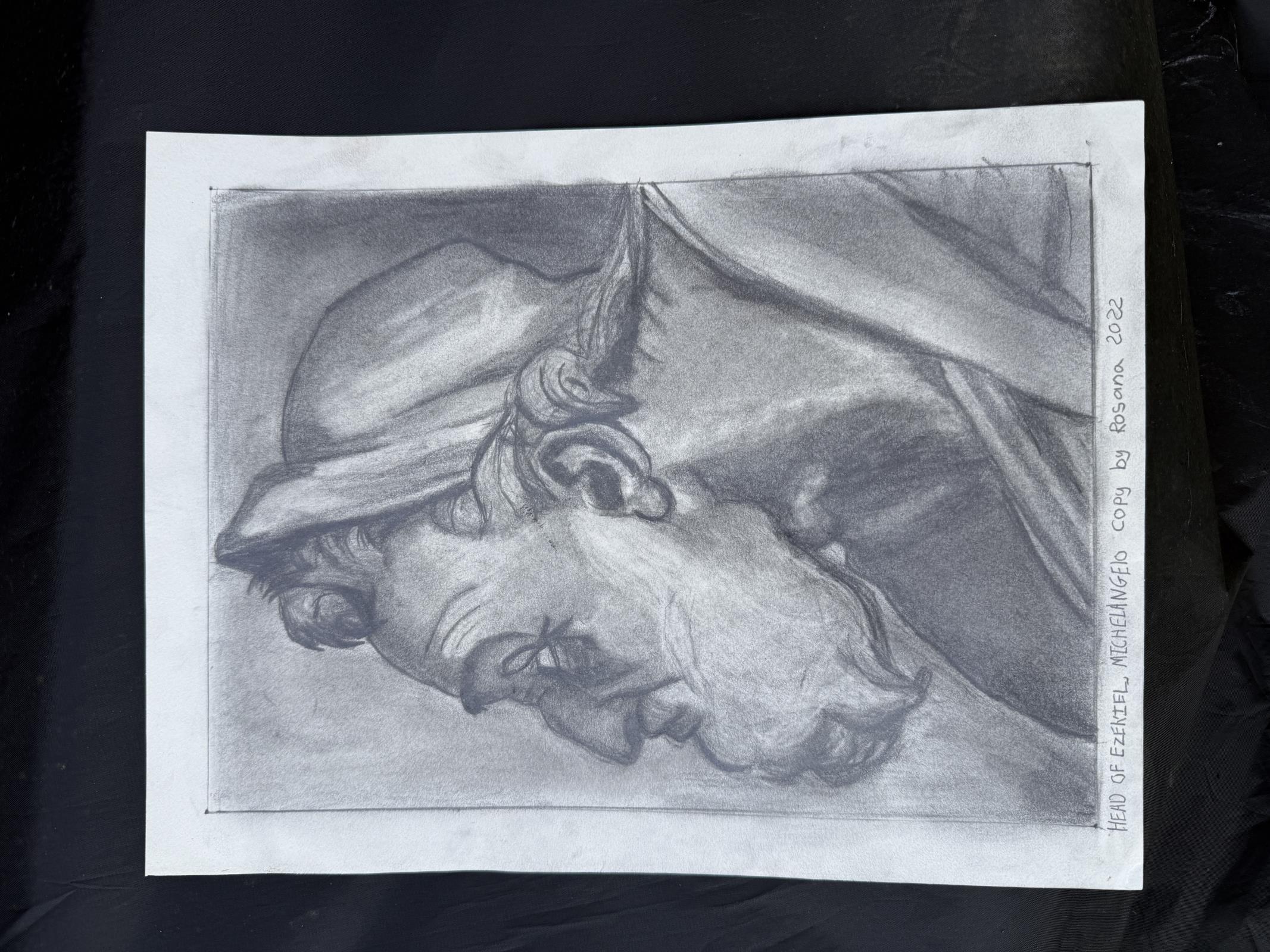 Head of the Prophet Ezekiel after Michelangelo Buonarroti Copy by Rosana 2022